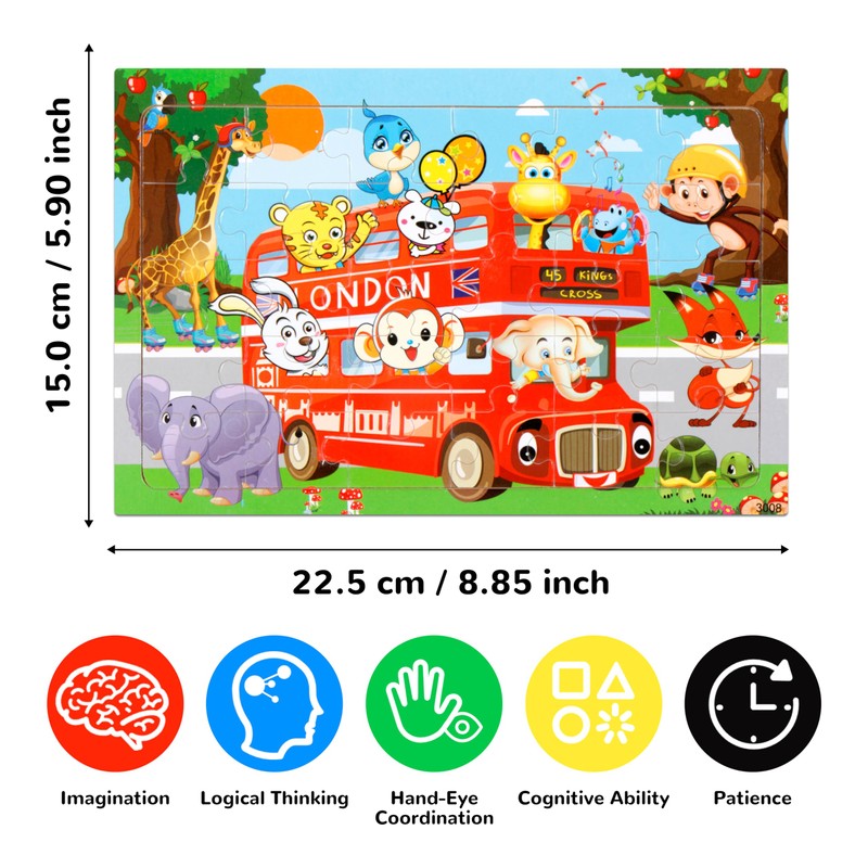 Puzzles for Kids Ages 4-8, 14 Pack Wooden Jigsaw Puzzles
