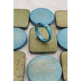 LTC Designs Genuine Turquoise-colored Howlite Gemstone Banded Ring, Ring Size: 8