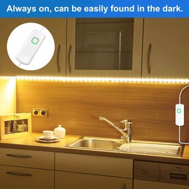 BASON LIGHTING Under Cabinet Light, Dimmable 16.4ft Cabinet Kitchen with RF Remote and Dimmer, SMD 2835 LED Closet Lights for Under Counter, Bookshelf, Showcase, Desk, Bedroom, 3000K, Waterproof.