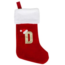 VEYLIN Christmas Stockings with Letters, 20 Inch Plush Christmas Stockings Large Embroidered Stockings Christmas Stockings for Kids/Adult Stockings & Holders(J)