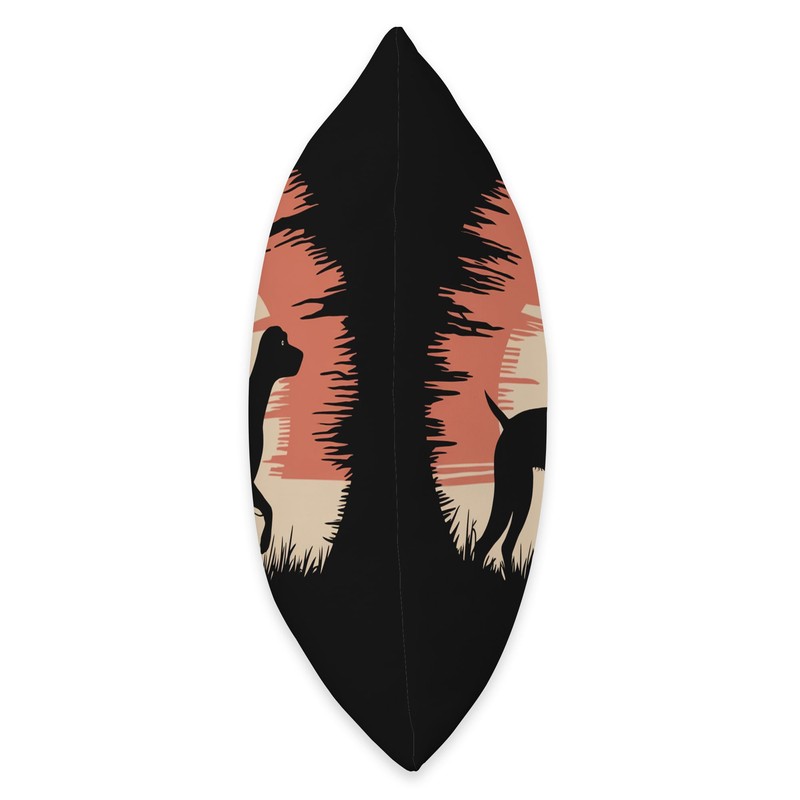 German Shorthaired Pointer Sunset Silhouette Throw Pillow