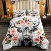 Erosebridal Highland Cow Flower Comforter Set Queen Size Bull Cattle
