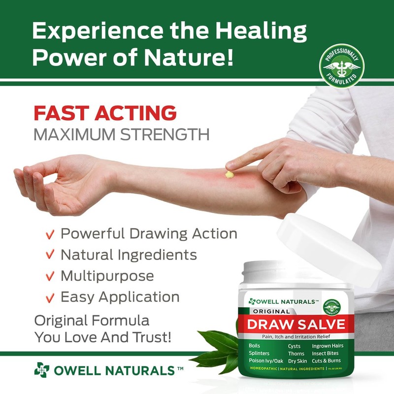 Owell Naturals Drawing Salve Ointment 1Oz, Ingrown Hair, Boil, Splinte