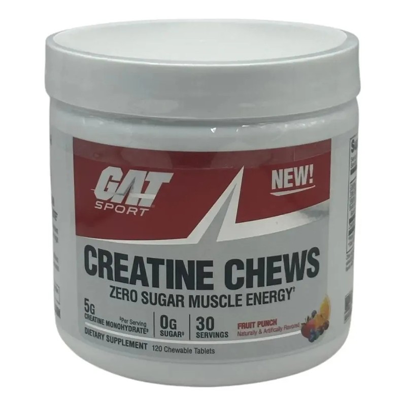 Creatina Masticable Gat Sport Chews Cero Azucar Sabor Ponche De