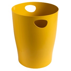 Exacompta - Ref. 45308D - 1 waste paper basket with ECOBIN BeeBlue handles in PP - large capacity 15 liters - dimensions 26.3 x 26.3 x 33.5 cm - For office or home - saffron color