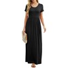 GRECERELLE Womens Black Summer Dresses Short Sleeve Long Dresses with