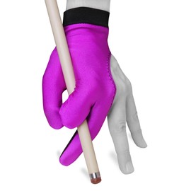 Billiard Pool Cue Glove by Fortuna - Classic Two-Colored - for Left Hand - Purple/Black (Medium/Large)