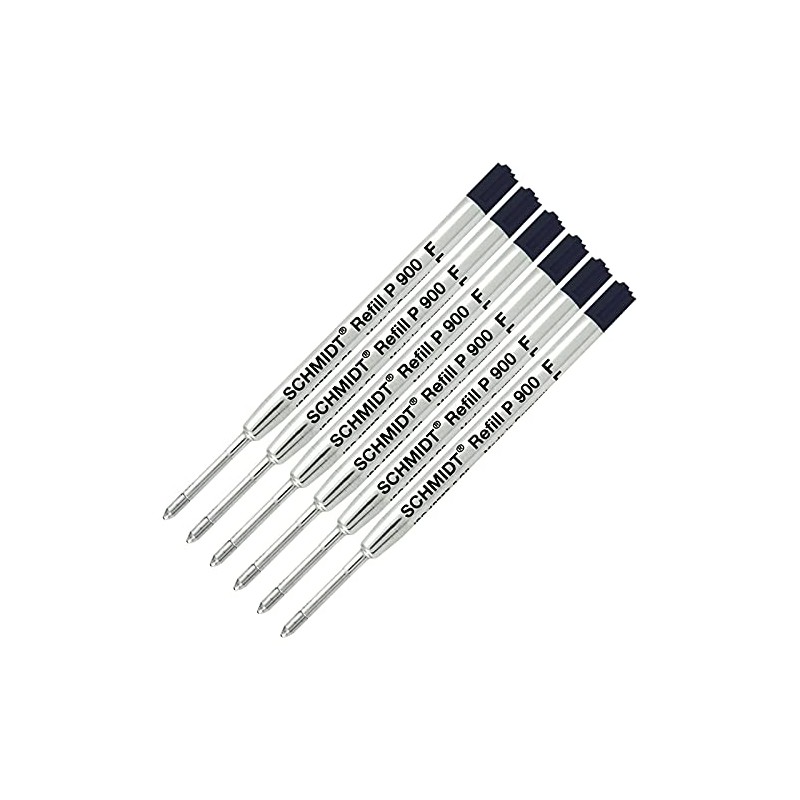 6 Pack - Refill Black-P900-Fine Tip Schmidt Parker Style Ballpoint