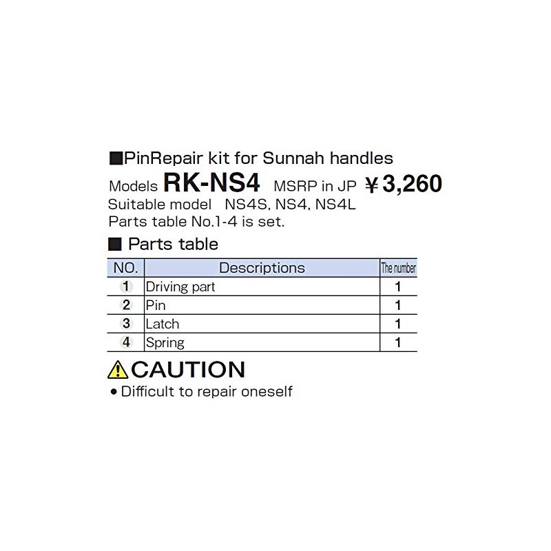 TONE RK-NS4 Repair Kit for Spinner Handles, 1/2 inch (12.7