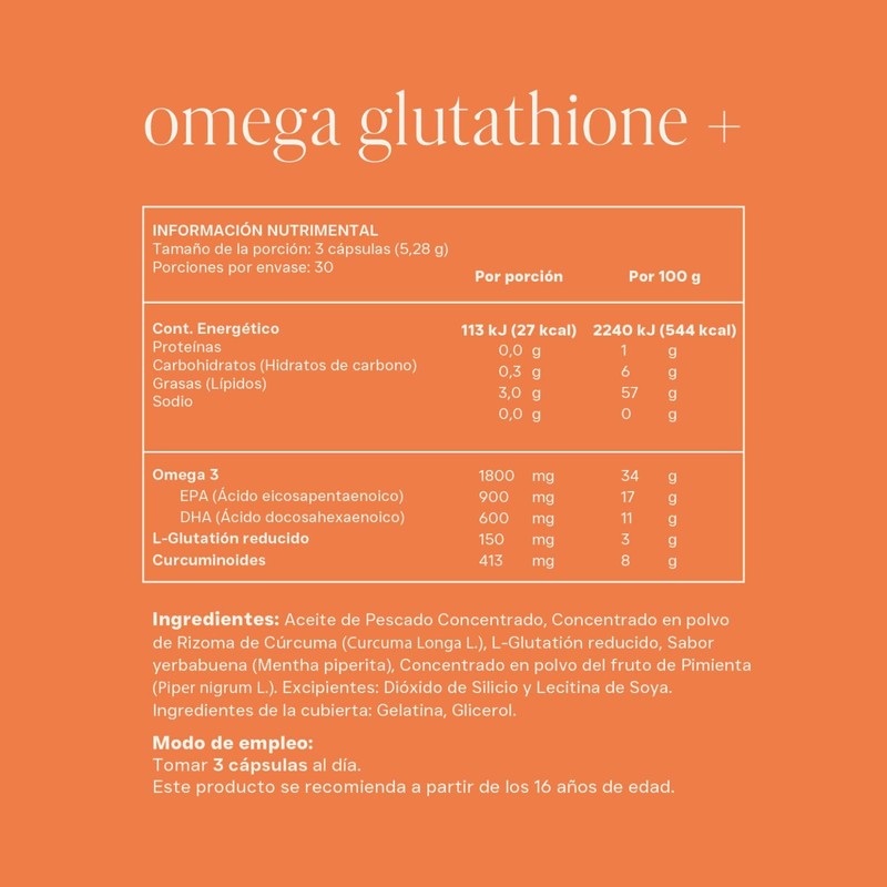 RESET | OMEGA GLUTATHIONE + Omega 3 (EPA+ DHA), Glutatión