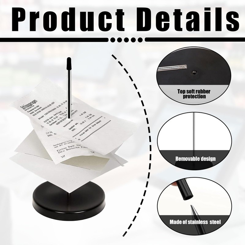 Pack of 2 note picks, receipt holder, note holder, stainless