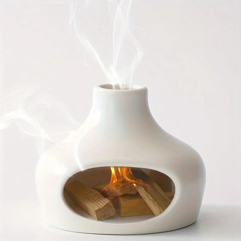 Aswalling Elegant Ceramic Burner with Chimney - Perfect for Meditation,