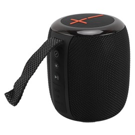 Portable Bluetooth Speaker, Water Resistant Shower Speaker with Surround Sound, Colorful Lighting Effects, Outdoor Speaker for Party, Camping (Black)