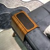 EMK Wooden Arm Table Tray, Portable Couch Coaster for Drinks,
