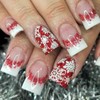 24Pcs Christmas White French Tip Press on Nails Medium Square