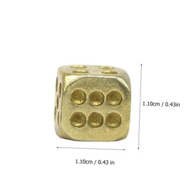 KICHOUSE 2Pcs Antique Brass Dice Pure Copper Gaming Tool for Fun Decoration for Bars Nightclubs and Collectors Random Style