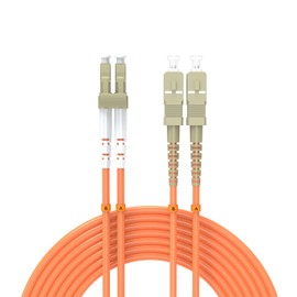 Buacoz 0.6Meter 2ft LC/UPC-SC/UPC Multi-Mode Fiber Optic Cable LC to SC OM1 Jumper Optical Patch Cord Duplex 62.5/125um Orange LC-SC