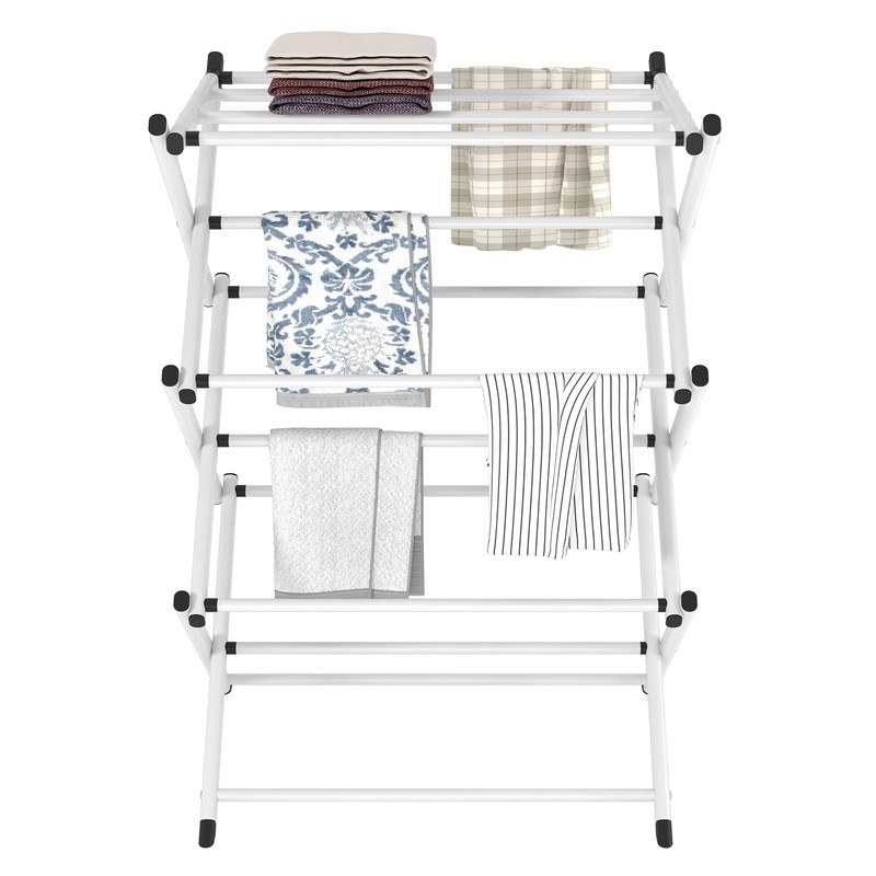 FKUO Household Indoor Folding Clothes Drying Rack, Dry Laundry and