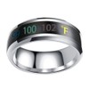Happyyami 1pc Smart Temperature Display Couple Ring Chic Steel Jewelry