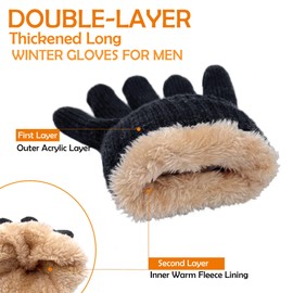 ehsbuy Winter Gloves for Men Women Thermal Touchscreen Knit Gloves with Soft Warm Fleece Lining