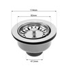 Sink Collection 114mm Stainless Steel Kitchen Sink Basket Strainer Plug