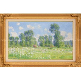 Painting Style Wallpaper Poster (Removable Seal Type) [Full Size Version] Claude Monet Giverny Spring Effect 1890 Private Collection [Frame Printing/Trick Art] Caracro K-MON-007SGJ2 (603mm x 400 mm)