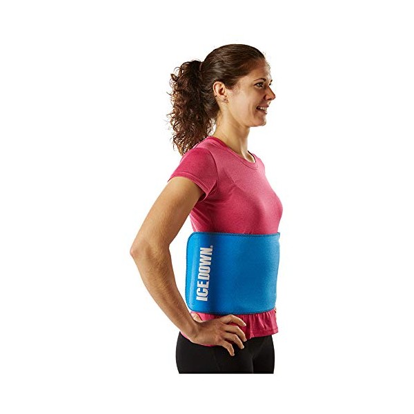 I.C.E. DOWN X-Large Neoprene Ice Pack Wrap with Removable Gel Cold Pack for Back, Waist or Hip, Compression Therapy, 11.5"x47"