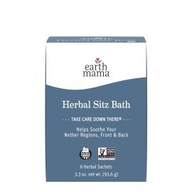 Earth Mama Herbal Sitz Bath 6 Count Organic Soothing Postpartum Care