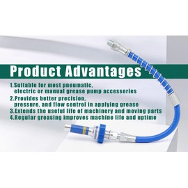 Lock-on High Pressure Grease Coupler, 10th Generation Heavy-Duty Grease Gun Coupler Fittings Extensions, Lock Clamp Type Grease Adapter Nozzles Fits All Grease Guns Hose Fast to Lock and Release