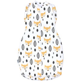 TupTam Baby Swaddling Bag, Oeko-Tex Certified Materials, Padded Baby Sleeping Bag, 2.5 Tog, Unisex, Padded 2.5 tog / foxes orange