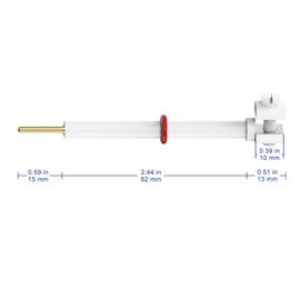 Labasics PTFE Titanium Electrode Holder, Electrolysis Cells Electrode Clamp Solid Sample Conductive Holder Clip with 10 x 10 mm High-Purity Titanium Sheet and PTFE Body