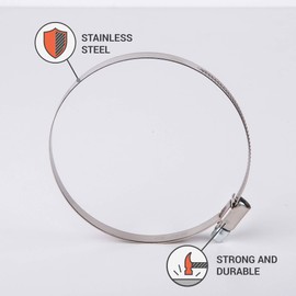 Pack of 4 Stainless Steel Hose Clamps, Adjustable Clamps, Worm Gear, Adjustable, Diameter 80-100 mm, Hose Clamp (4)