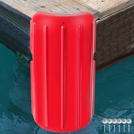 ORLANG 8in X 16in Corner Dock Bumper Fender, Inflatable Dock Protection for Docking, Marine Dock Fender Bumper with Stainless Steel Mounting Hardware - Red