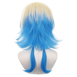 Anime Cosplay Wig for Blue Lock Bachira Meguru Cosplay Wig Short Black Yellow Hair with Free Wig Cap (Kaiser)