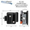 RecPro Black RV Camper Trailer Motorhome Paddle Entry Door Lock