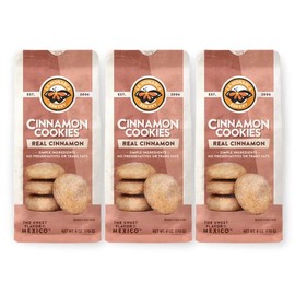 Cinnamon Cookies, 6 Ounce (Pack of 3), Mexican Shortbread Cookies Lightly Dusted with Cinnamon and Sugar by La Monarca Bakery