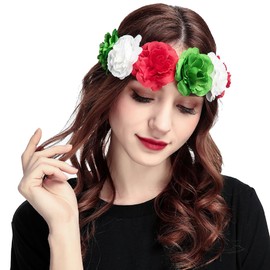 Love Sweety Delicate Dew Rose Flower Headband Floral Crown Mexican Hair Wreath (Christmas)