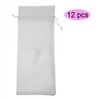 12pcs Simple Linen Fabric Wine Bag with Drawstring Champagne Decorative