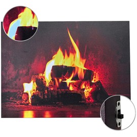 infactory Decorative Fireplace Pictures, Animated LED Wall Picture, 40 x 60 cm (Animated LED Picture, Fireplace, Realistic Fireplace)