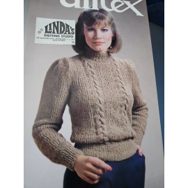 Ulltex Vintage Ulltex Knitting Pattern 102 Cabled Pullover 32-38