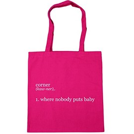 Hippowarehouse Corner 1. Where Nobody Puts Baby Tote Shopping Gym Beach Bag 42cm x38cm, 10 litres