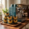 GABROC Sunflower Espresso Cups Set of 4-5 Oz Demitasse Blue