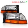 AmeriLite Chrome Headlights Parking Turn Signal Sets (4Pc) For Dodge