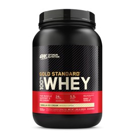 Optimum Nutrition Gold Standard 100% Whey Protein Powder from Whey Isolates, Vanilla Ice Cream - 2 Pound