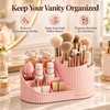 360° Rotating Makeup Organizer for Vanity – Multi-Compartment Cosmetic Storage