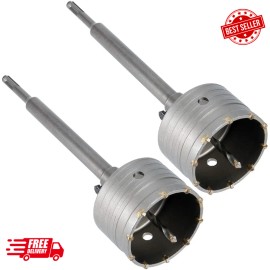 ZEONHAK Shank Hole Saw Cutter, 2 Sets 90 MM SDS Plus Concrete Hole Saw, Masonry Hole ...
