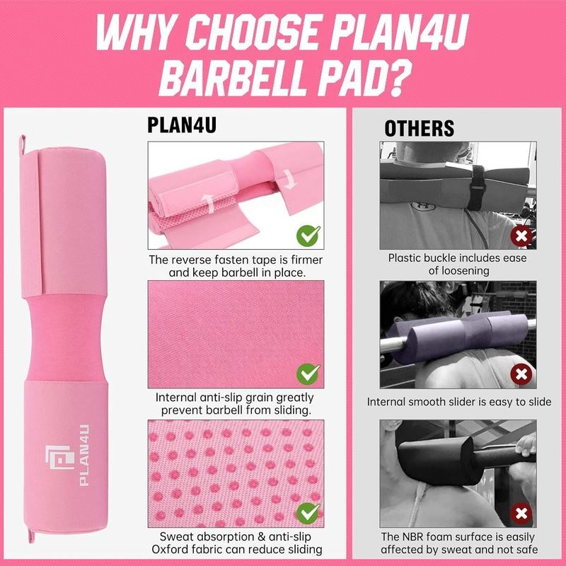 Barbell Pad Set for Squat Hip Thrusts, Upgraded Workout Foam