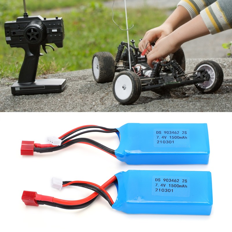 7.4V 1500mAh Lithium Batteries 15C T Plug Model Battery for