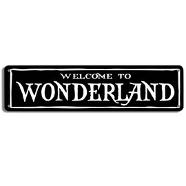 Welcome to Wonderland Sign for Bedroom Decor, 16 x 4 Inch Horror Sign for Dorm, Teen Room Decor, Witchy Room Decor, Emo Room Decor for Home Farmhouse Bar Cafe Garage Indoor Outdoor Gift (B74)