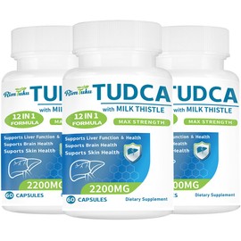 RimTuku RimTuku 2200MG TUDCA Milk Thistle Supplement 12-in-1 Formula, TUDCA+Milk Thistle, TUDCA Supplement Bile Salts, Liver Detox & Repair Support, Antioxidant Support, 180 Capsules